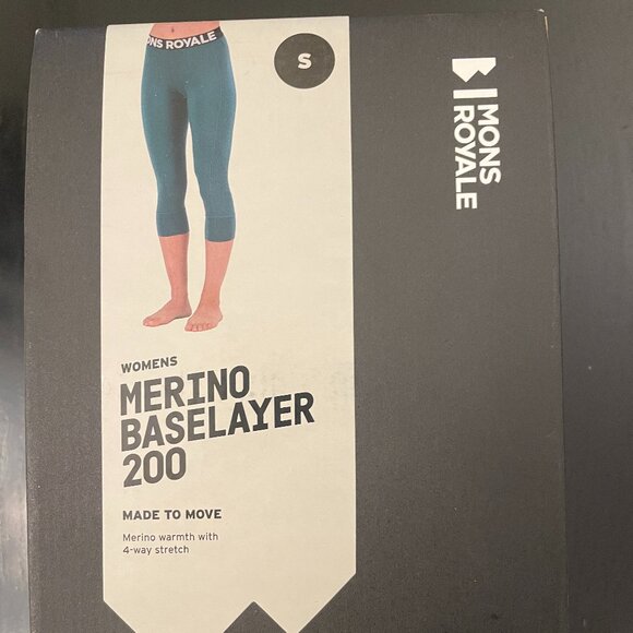 Mons Royale Cascade Merino Flex 200 - 3/4 Leggings - Picture 1 of 10